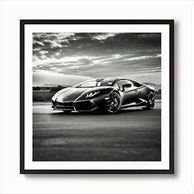 Black Lamborghini Art Print