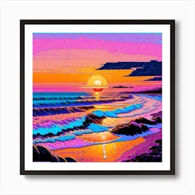 Dreamy Sunset Beach Art Print