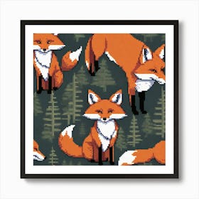 Foxes Art Print