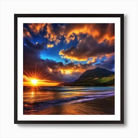 Sunset On The Beach 132 Art Print