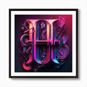 Letter H 4 Art Print