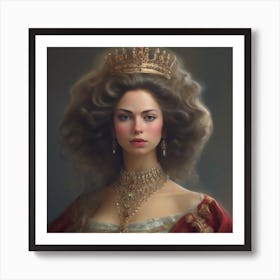 Queen With Hair And Beautiful Royal Attire Art Print