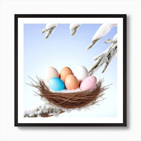 Easter Eggs In A Nest 31 Art Print