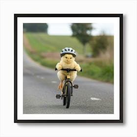 A Photo Of A Cute Yellow Chick Riding A 3alozrobsdgmfjd7lzdhqw Trnxw90cqiytrl 2naktxq Art Print