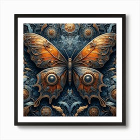 Highly Detailed Steampunk Butterfly Art Print