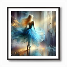 Blue Ballerina Art Print