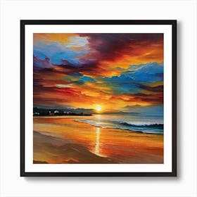 Sunset On The Beach 134 Art Print