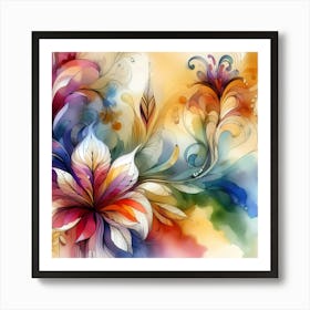 Colorful Floral Painting 7 Art Print