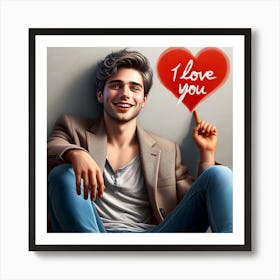 I Love You 2 Art Print