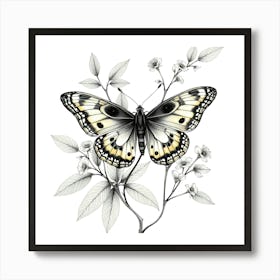 Butterfly On A Branch 1 Art Print