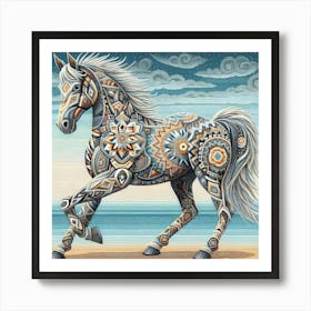 Horse In The Desert Art Print