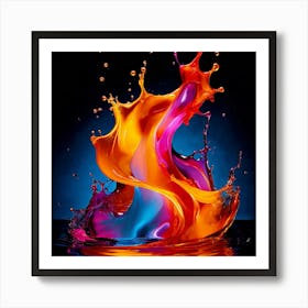 Fresh Colors Liquid 3d Design Spark Hot Palette Shapes Dynamism Vibrant Flowing Molten (21) Art Print