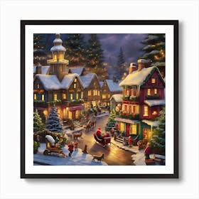 Christmas Village 1 Art Print