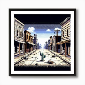 8-bit ghost town 2 Art Print