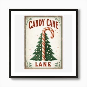 Candy Cane Lane 1 Art Print