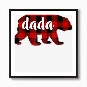 Red Plaid Dada Bear Matching Family Buffalo Christmas Art Print