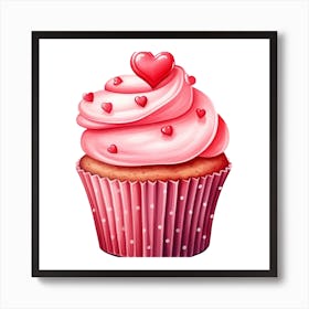 Valentine'S Day Cupcake Art Print