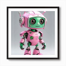 Pink Robot Art Print