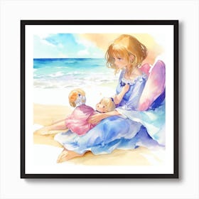 Hand Of A Beautiful Woman Holding Her Baby 1 Art Print