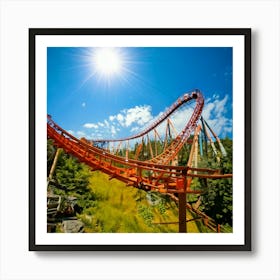 Firefly Thrilling Roller Coaster Ride On A Sunny Adventure Day 31704 Art Print