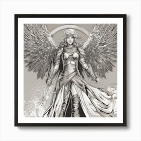 A Warrior Angel Daughter Of Yahweh Overcoming The Darkness And Witches Of This World Vector Image Art Print