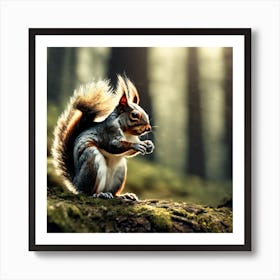 Squirrel In The Forest 231 Art Print