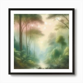 Forest In The Mist Art Print