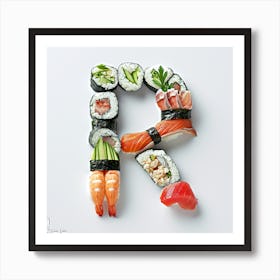 Sushi Letter R 2 Poster