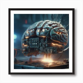 Cyborg Brain 15 Art Print