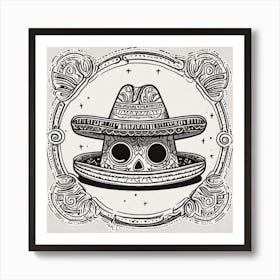 Skull In A Hat Art Print