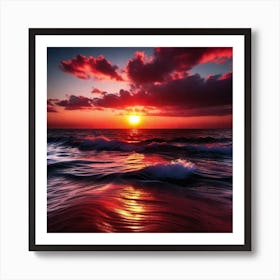 Sunset On The Beach 668 Art Print