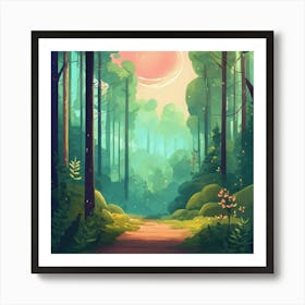 Majestic Forest Beautiful Nature Scene Art Print