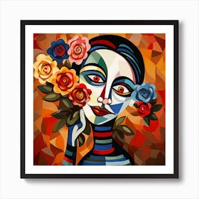 Woman With Roses 1 Art Print