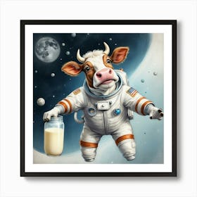 Cow In Space 1 Art Print