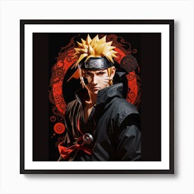 Naruto Black Art Art Print