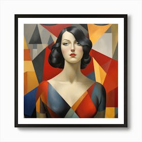 Geometric Italian Woman 02 Art Print