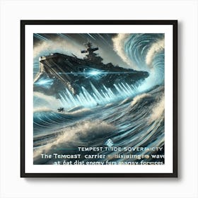 Cascade Sovereignty Scifi Tempest Tide Carrier Waves Art Print