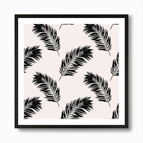 Seamless Pattern With Palm Leaves Art Print