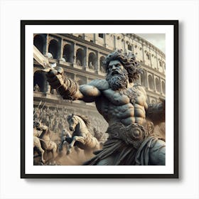 Colossus / Hercules / Mythology Statue Art Print