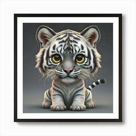 White Tiger Cub Art Print