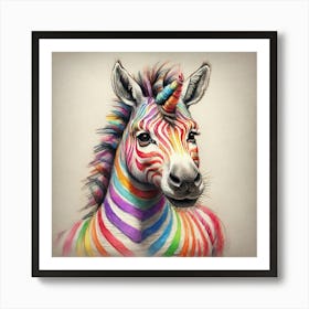 Rainbow Zebra 19 Art Print