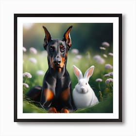 Dobby The Doberman 1 Art Print