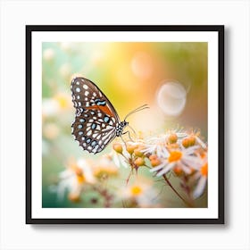 Butterfly On A Flower Art Print