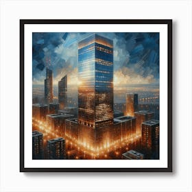 City Night Lights Art Print