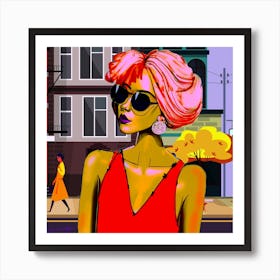 In De Stad/city girl Art Print