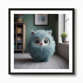 Blue Stuffed Animal Art Print