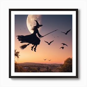 Flying Witch Art Print