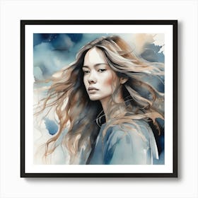 Watercolor Of A Woman Art Print