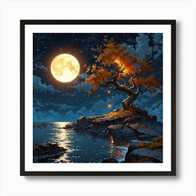 Leonardo Anime Xl Create A Fantasy Landscape Featuring A Glowi 1 Art Print