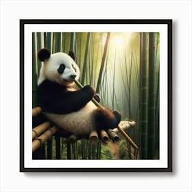 Panda Bear In Bamboo Forest 6 Art Print